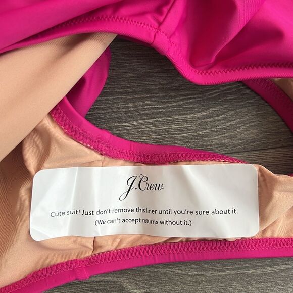 J.CREW Ruched Sweetheart One Piece Swimsuit Size 22/3X Radiant Fuchsia Pink NWT - Picture 6 of 9